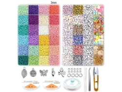 Materiales para hacer collares, anillos y joyas con cuentas de vidrio de 3 mm de calibre 8/0 - Juguetes para padres e hijos n.° 2 Yunzii