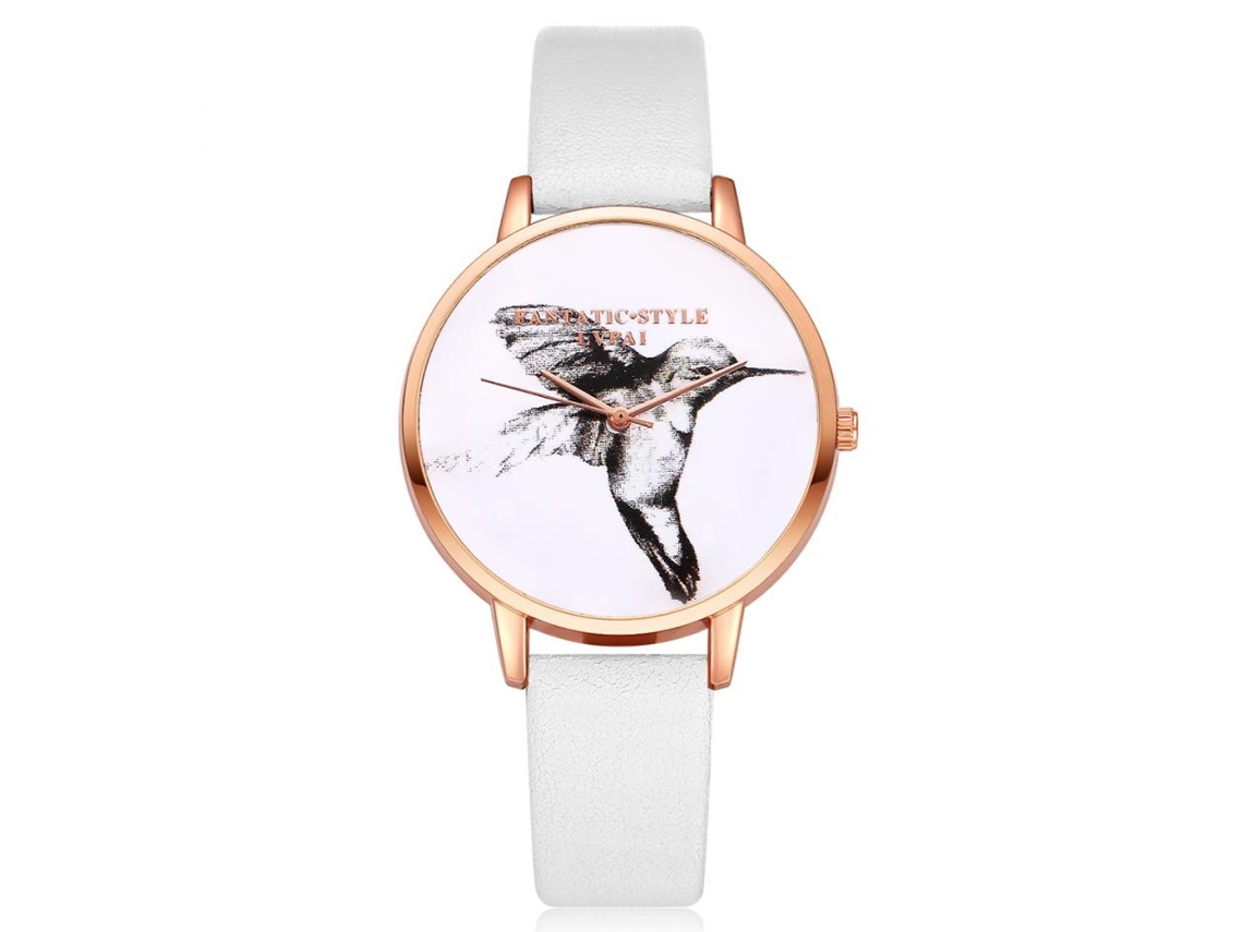 Relógio Quartz Feminino Clássico Simples Com Pulseira De Couro Pu Dourado