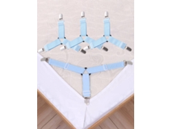 Juego de 4 sujetadores triangulares ajustables para sábanas, soporte para sábanas y soporte para fundas de almohada. MDUG (azul)