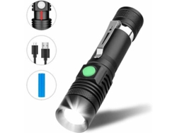 Linterna Led Recargable Por Usb, 350 Lúmenes, Resistente Al Agua Ip65, 3 Modos, Zoom, Batería Incluida.