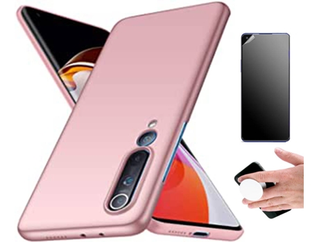 Kit Carcasa Y Protector Xiaomi Mi 10 Ultimatte Turtleshell Y Popsocket Rosa