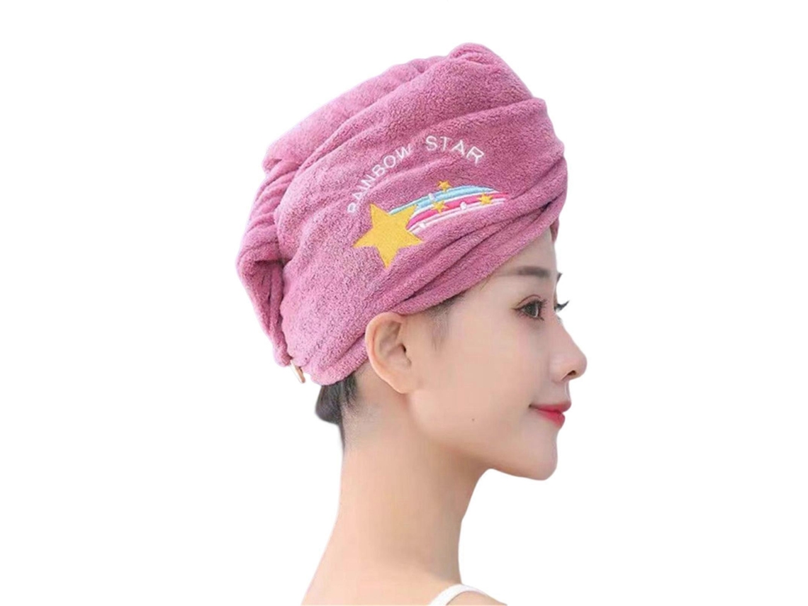 Toalla de secado rápido para cabello mojado, suave y bordada, ideal para niños y mujeres. Rosewell