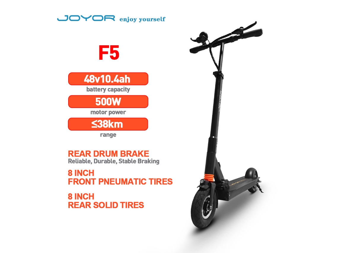Patinete Eléctrico Joyor F5 Para Adultos, 500 W, Autonomía De 38 Km, Neumáticos De 8", Plegable