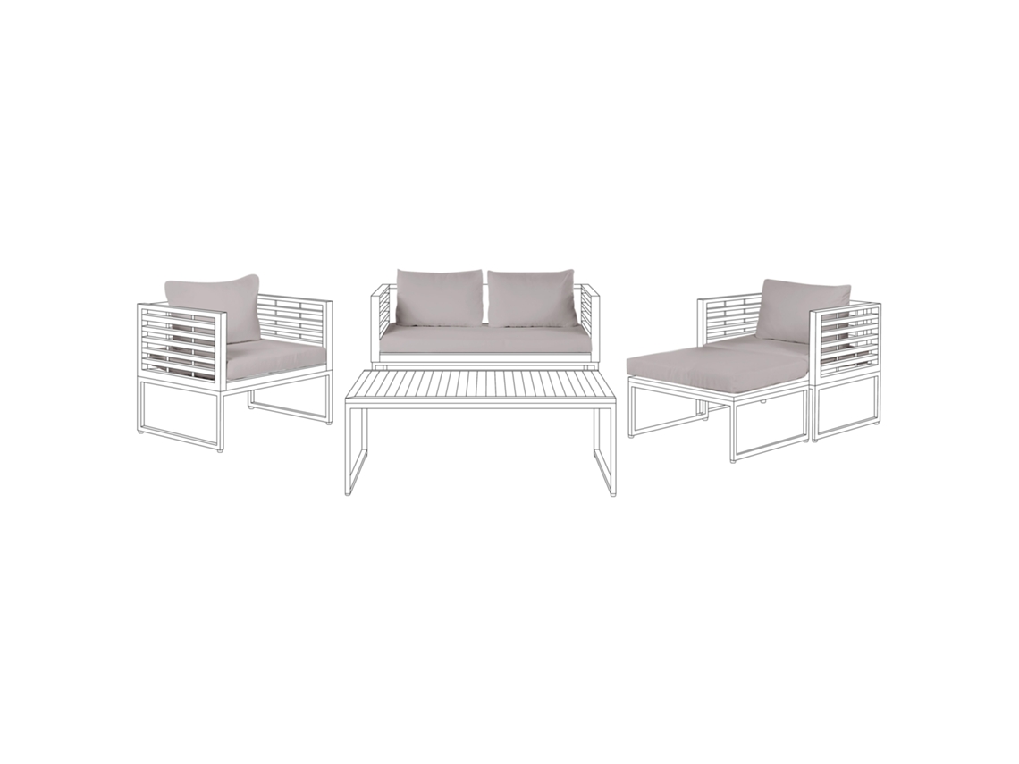 Conjunto de fundas BELIANI Bermuda de Poliéster Gris 133x70x10