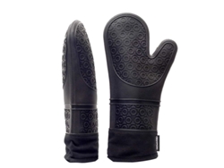 Guantes De Silicona Para Horno Linjou, Resistentes Al Calor, Protectores De Antebrazo Para Uso En La Cocina (negro)
