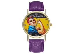Reloj De Pulsera De Cuarzo De Estilo Retro Con Esfera Luminosa Y Correa De Cuero.