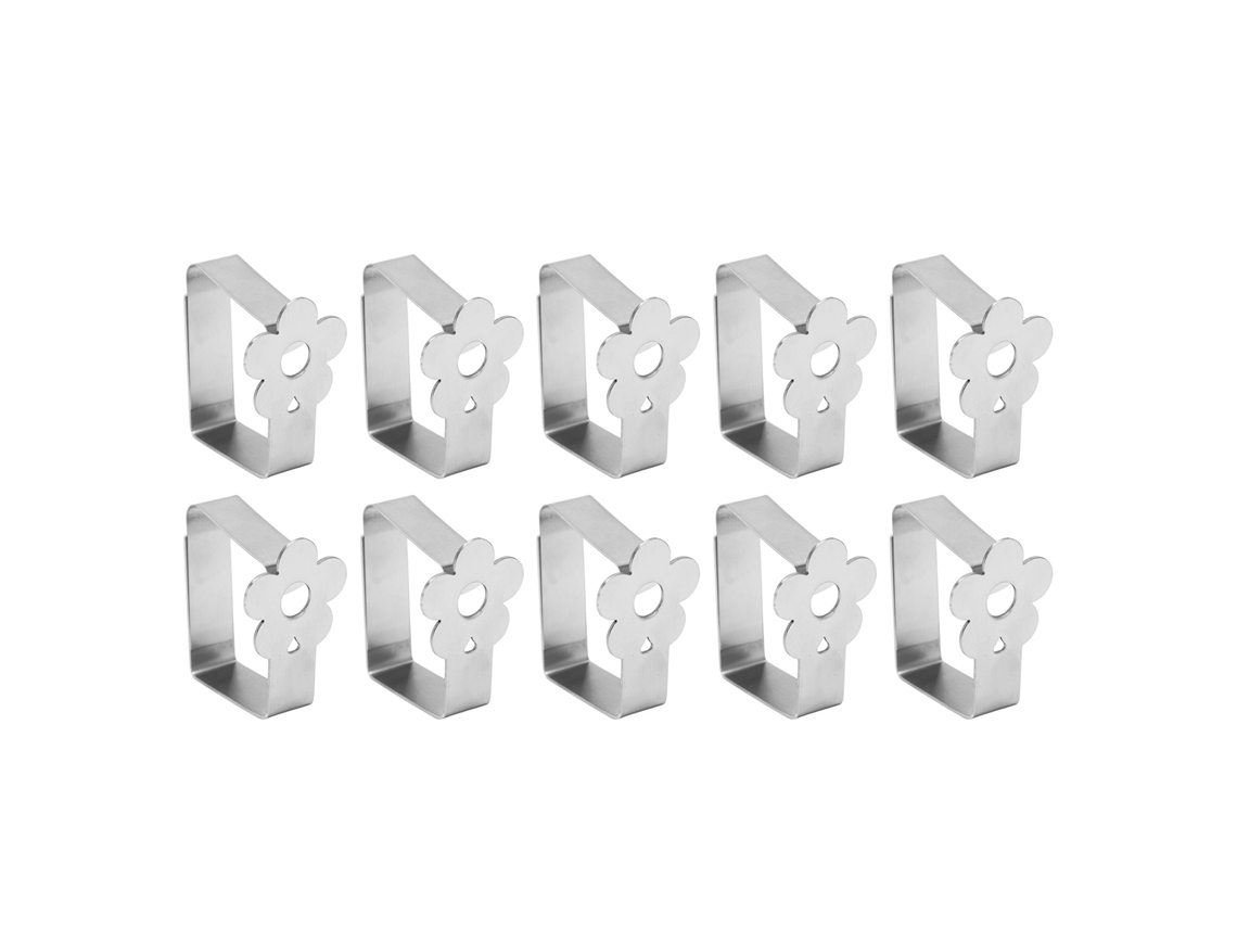 10pcs Pinzas Para Manteles De Acero Inoxidable Gruesas Y Fuertes Multiuso Para Exterior E Interior Plata