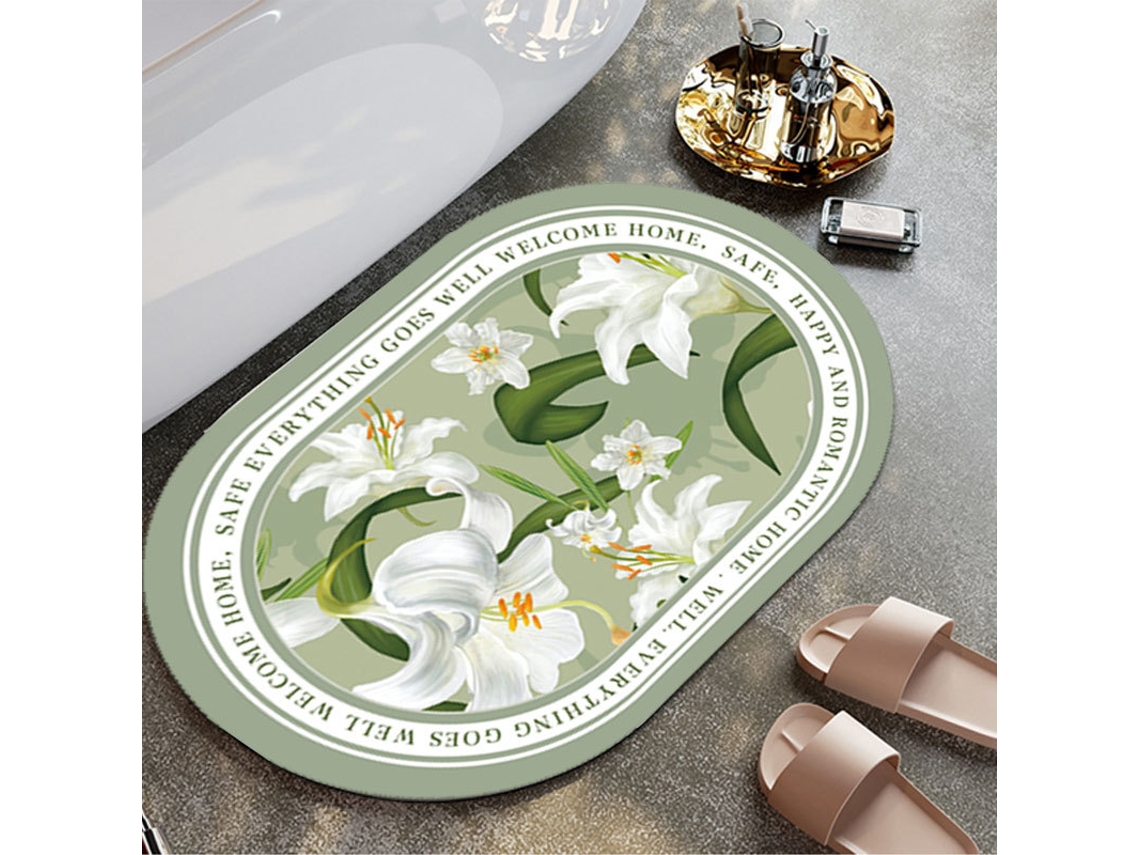 Alfombra de Baño LUUCOZK Antideslizantes Decoración Baño Secado Rápido Poliéster Multicolor (60x90cm)