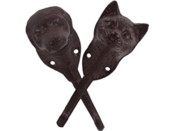 Juego De 2 Ganchos De Pared Vintage De Hierro Fundido, Diseño De Gato Y Perro,