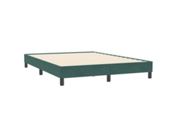 Maison Exclusive - Estructura Cama Sin Colchón Terciopelo Verde Oscuro 160x210 Cm