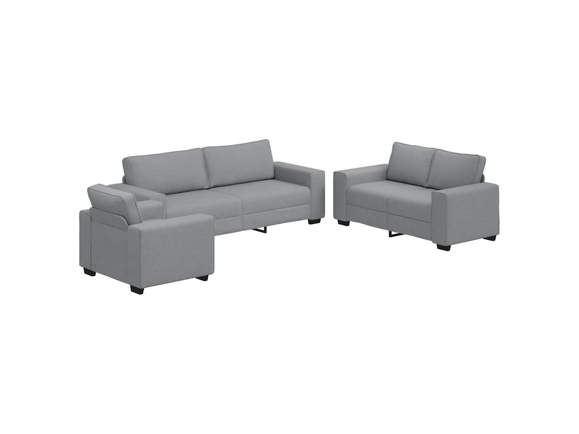Maison Exclusive - Conjunto De Sofá De 3 Piezas Con Cojines De Tela Gris Claro