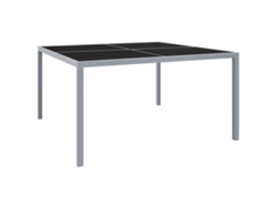 Mesa de jardín LOVELY HOME de acero y vidrio en color gris (130 x 130 x 72 cm)