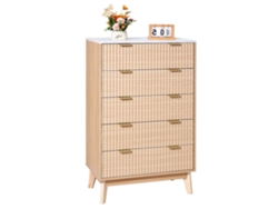 Cómoda de madera con 5 cajones ondulados y protección antivuelco Tekmaquinas