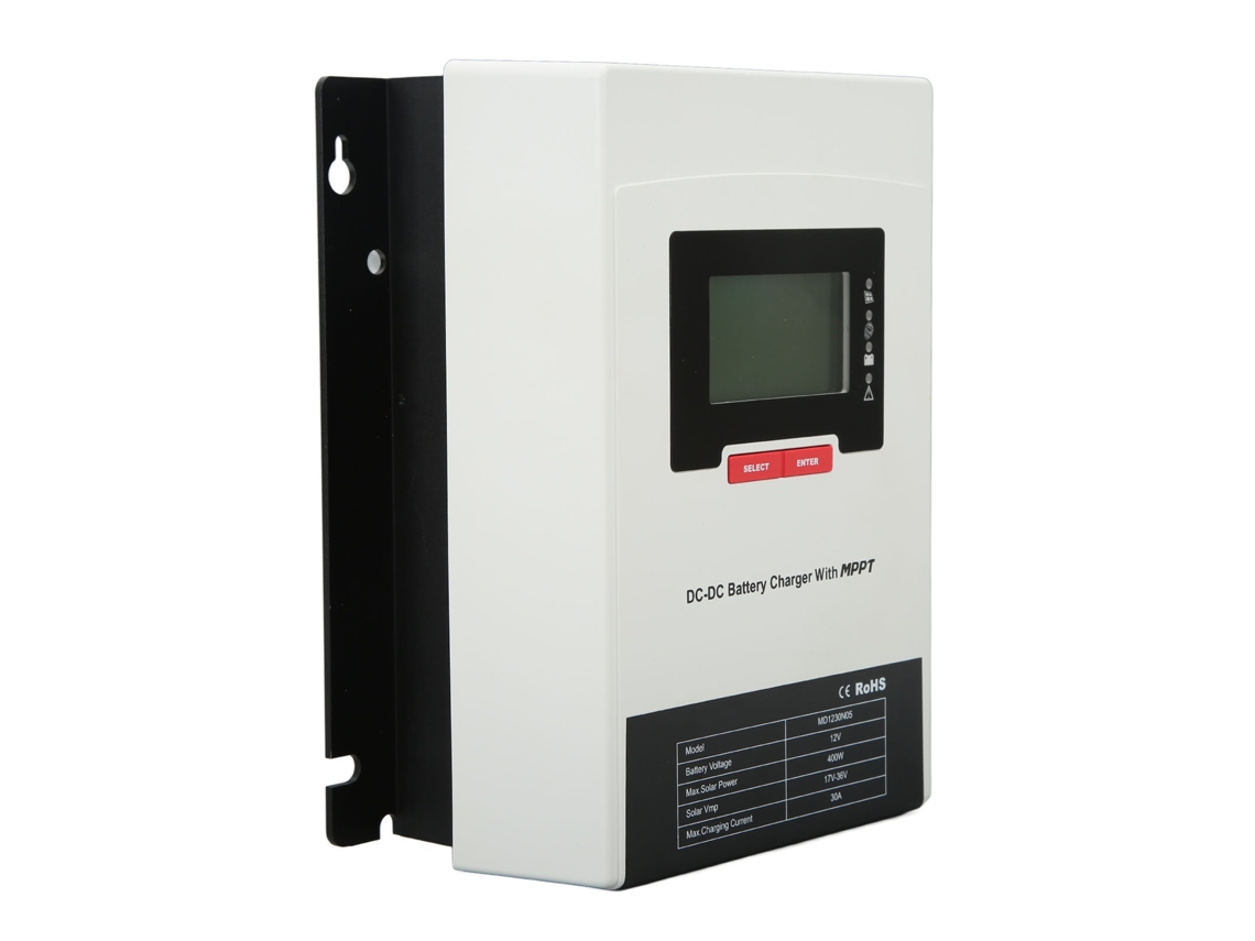 Controlador de carga solar MPPT DC-DC de 12V/24V y 30A para paneles fotovoltaicos