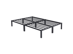 Cama de Metal de Estructura Revestida ML-DESIGN Acero Negro (140x200cm)