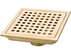 Desagüe De Ducha De Acero Inoxidable 304 De 15x15cm Con Diseño Antibloqueo Y Antihuella, Acabado Dorado Brushed Para Baño Cocina Garage
