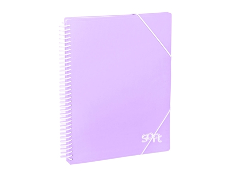 Portafolio CARCHIVO Soft A4 Espiral con 20 Bolsillos Malva Pastel 53262014