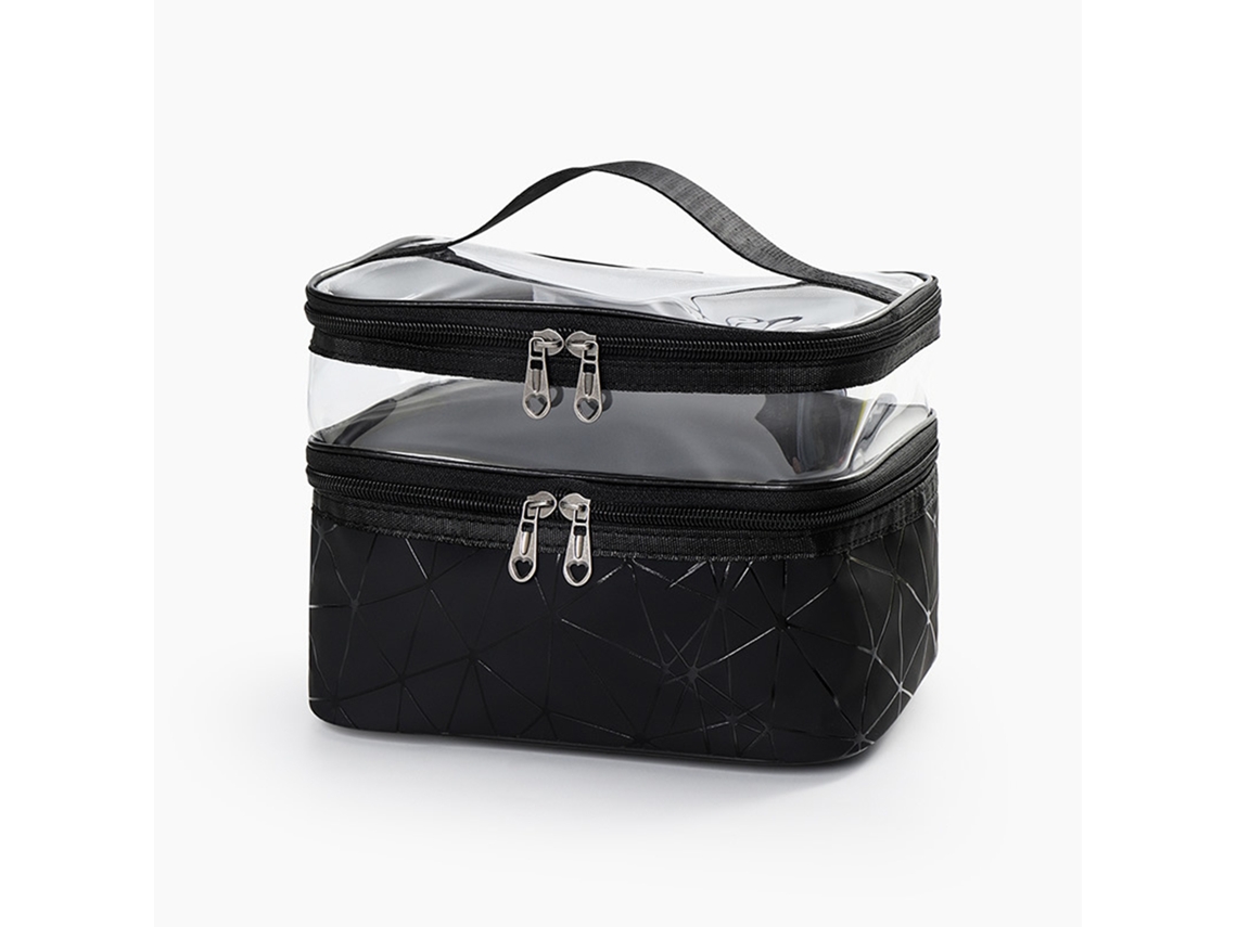 Neceser Portátil Transparente E Impermeable De Gran Capacidad Con Forma De Tulipán De Terciopelo Para Maquillaje, Ideal Para Viajes - Purple Taro Grande