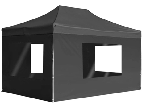 vidaXL Carpa plegable con paredes aluminio gris antracita 4,5x3 m