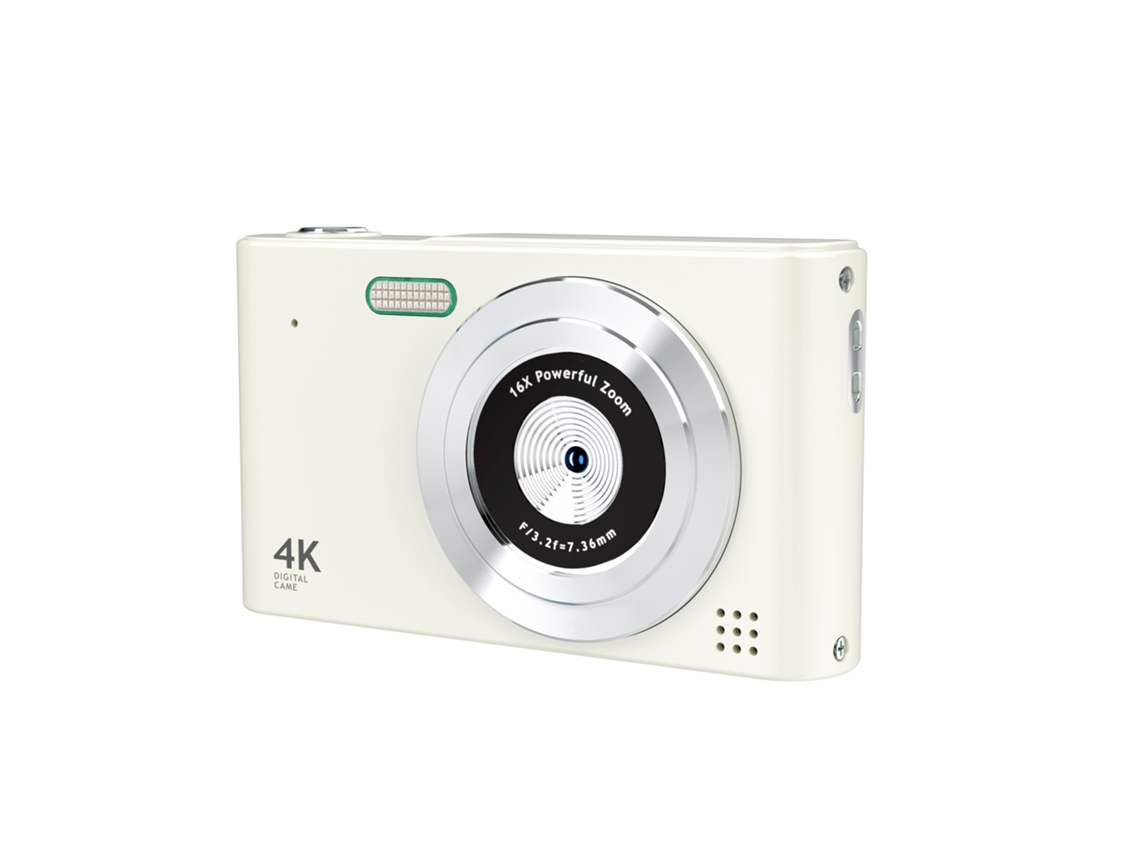 Câmera Digital Ultra Hd 4K H15 Com Foco Automático E Zoom 16X Mini Câmera Compacta Branca