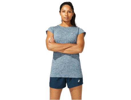 Camiseta ASICS Poliéster Mujer (Azul - S)