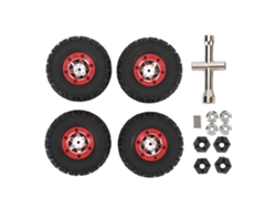 Juego De 4 Ruedas Con Tornillo Y Varilla Para Coche Rc Wltoys 12423 12427 12428 124006