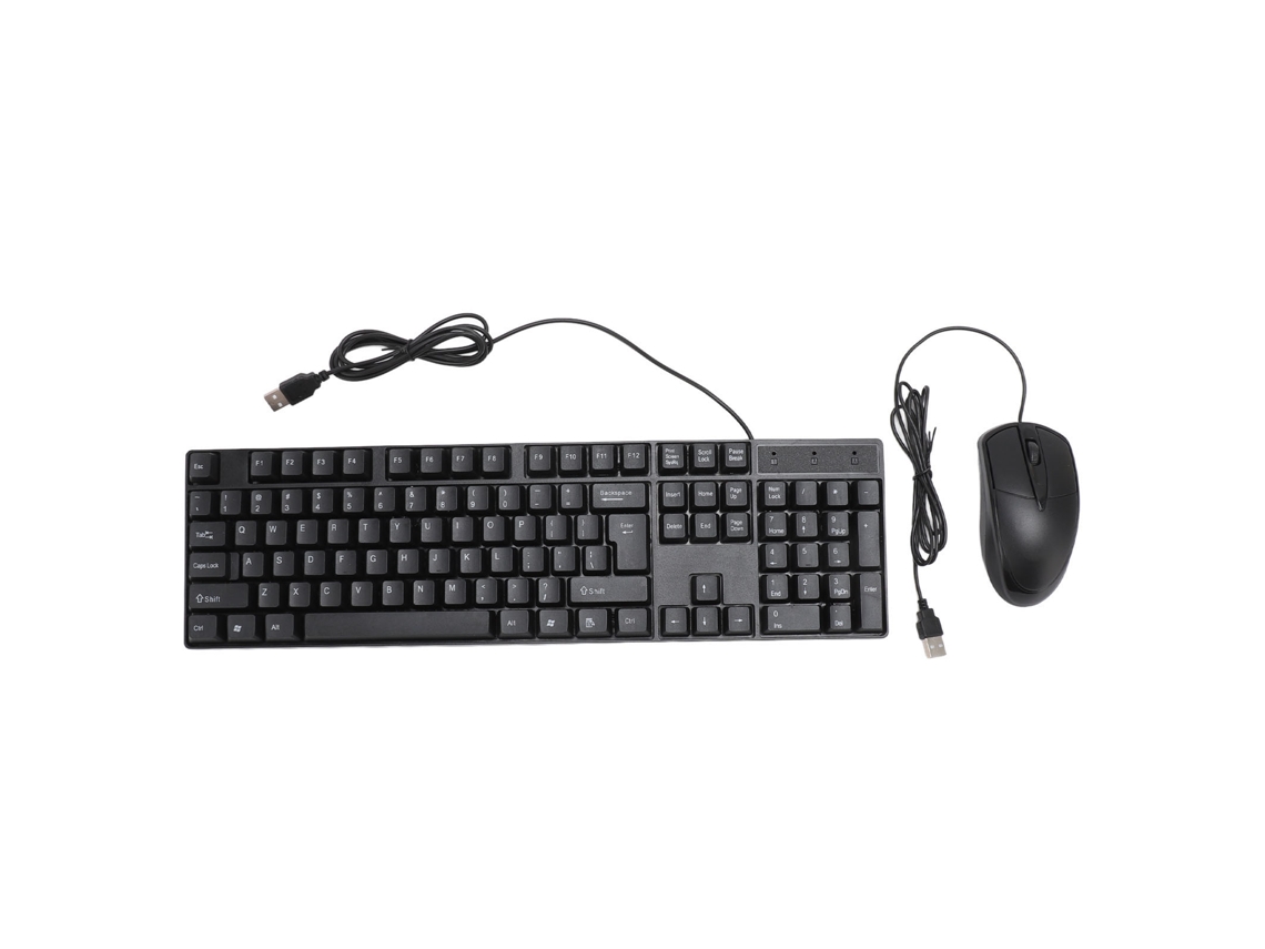 Kit Teclado E Mouse Usb Com Fio Ergonomico 104 Teclas Grip Confortavel Para Games E Negocios