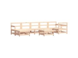Conjunto 8 Juego de muebles de jardín VIDAXL madera maciza de pino (66 x 62 x 70.5 cm)