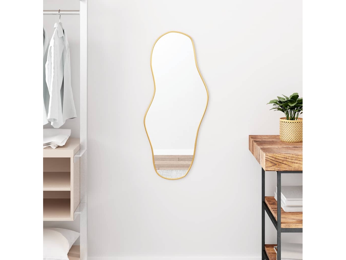 Espejo de pared dorado 80x35 cm N/A
