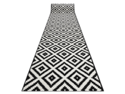 Alfombra de Pasillo Bcf Morad Diamantes Negro / Crema 60 cm
