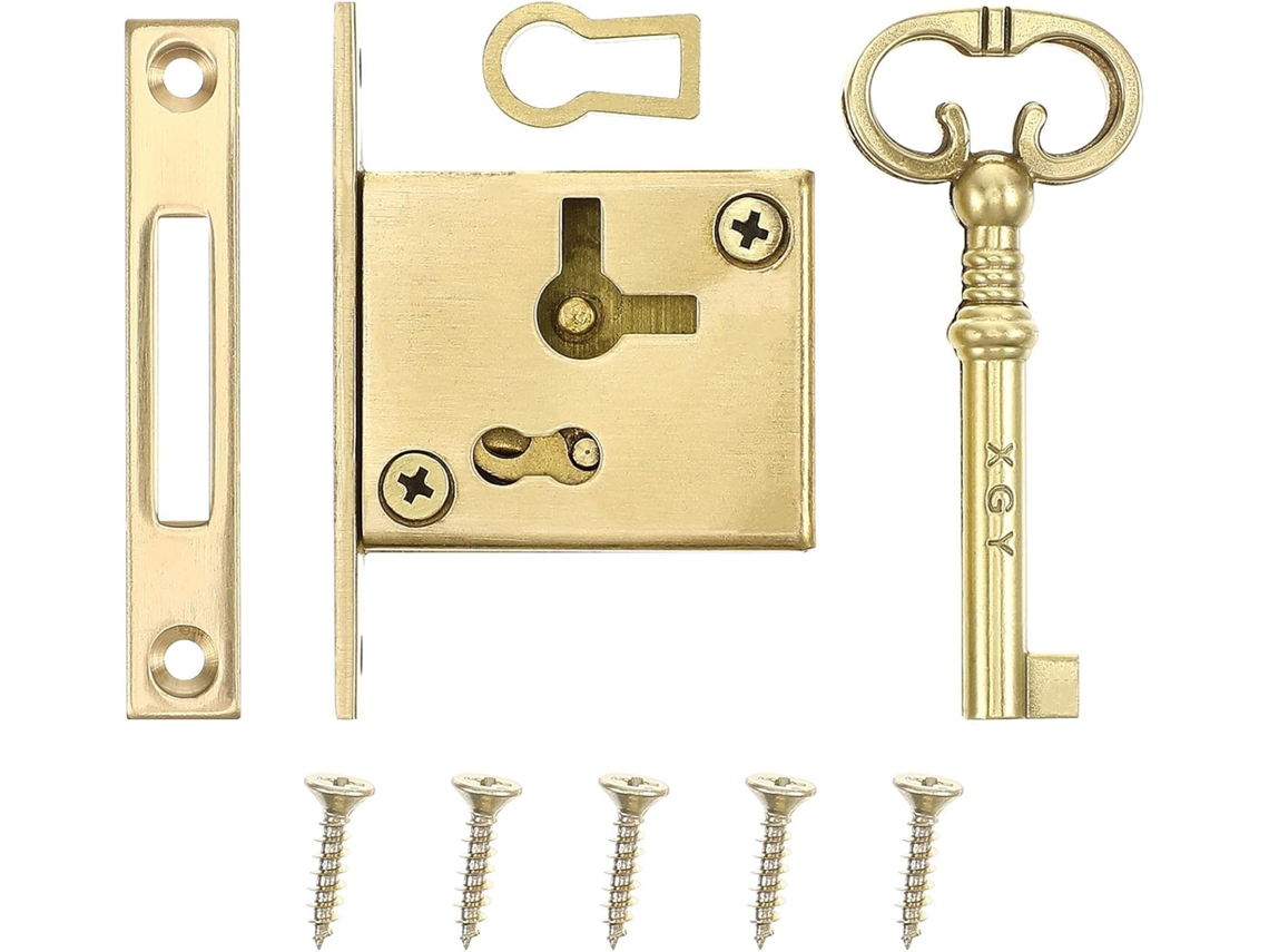 Cerradura De Cobre Vintage Para Muebles, Cerradura Antirrobo Para Cajones.