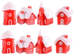 Adornos Decorativos Rojos Elegantes Hogar Fabricados Resina Sintética Juego 8 Piezas Garantizan Ambiente