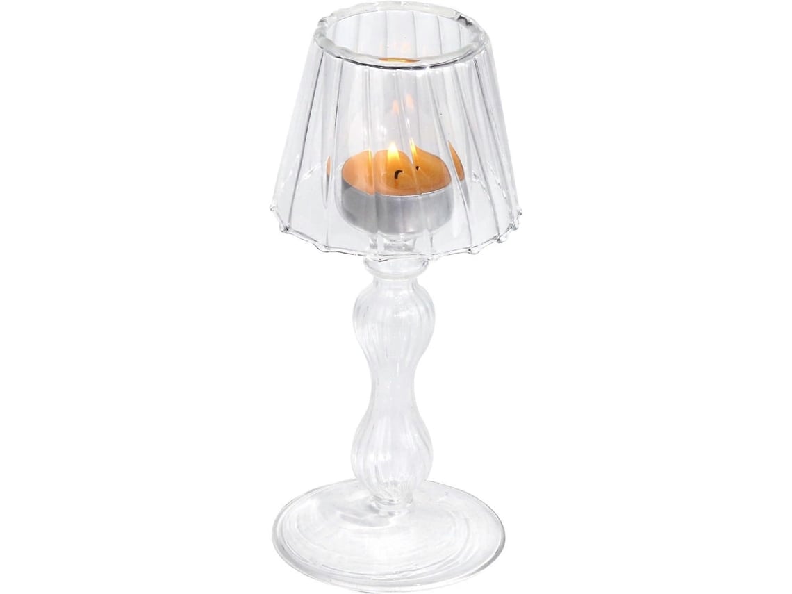 Omni-porta Velas De Cristal Transparente - Portavelas Para Velas Tealight De Vidrio Con Diseño De Lámpara Decorativa Para Mesa, Bodas Y Cena