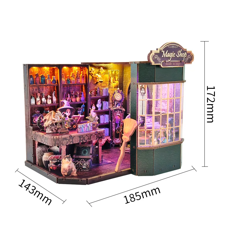 Kit De Manualidades Diy De Mini Tienda Mágica: Modelo De Tienda De Fantasía En Madera 3d.