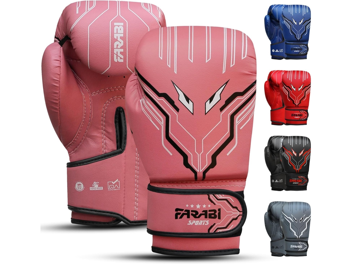 Guantes De Boxeo Para Niños Fk-3.6 - Rosa - Farabi Sports 6 Oz, Júnior Para Mma, Muay Thai, Saco De Golpeo Y Entrenamiento Para 5 A 10 Años