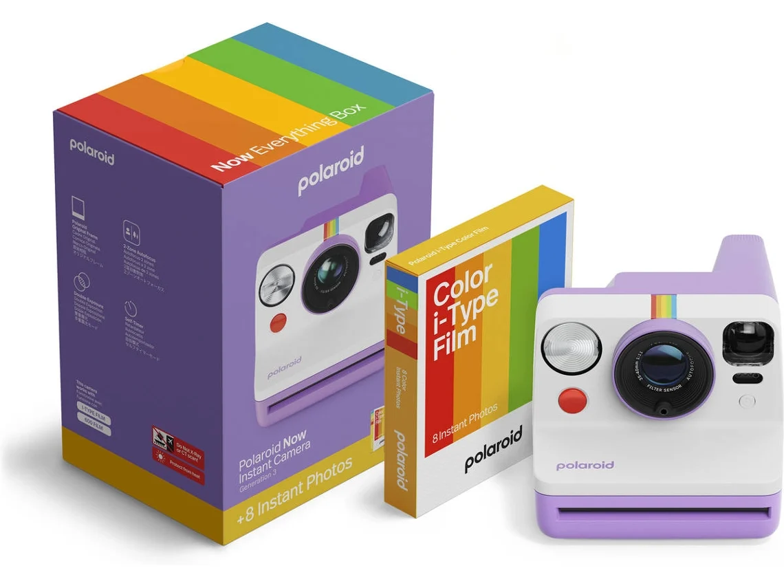 Kit Cámara Fotográfica POLAROID Now Gen 3 (Obturación: 1/200 s - 94,96x102,35 mm - Púrpura)