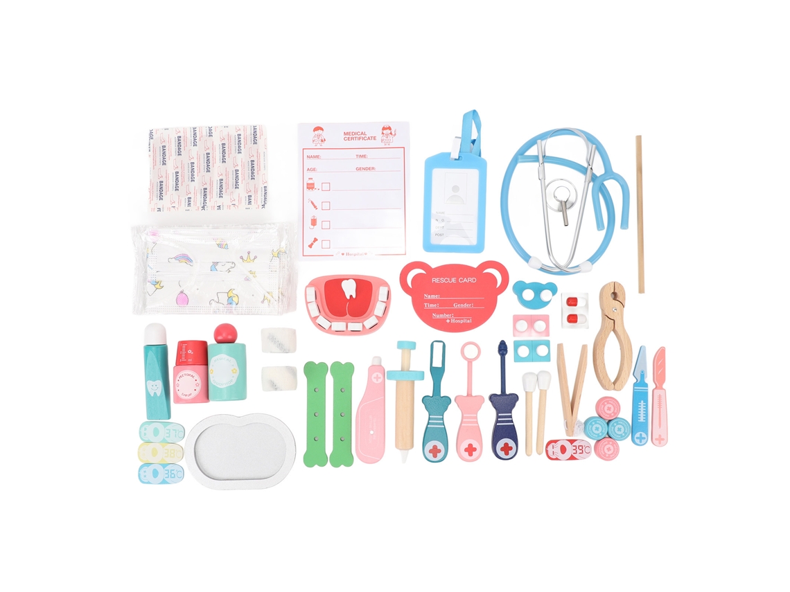 Set de juguete de médico para niños con estetoscopio, kit de médico para bebés y niños pequeños.