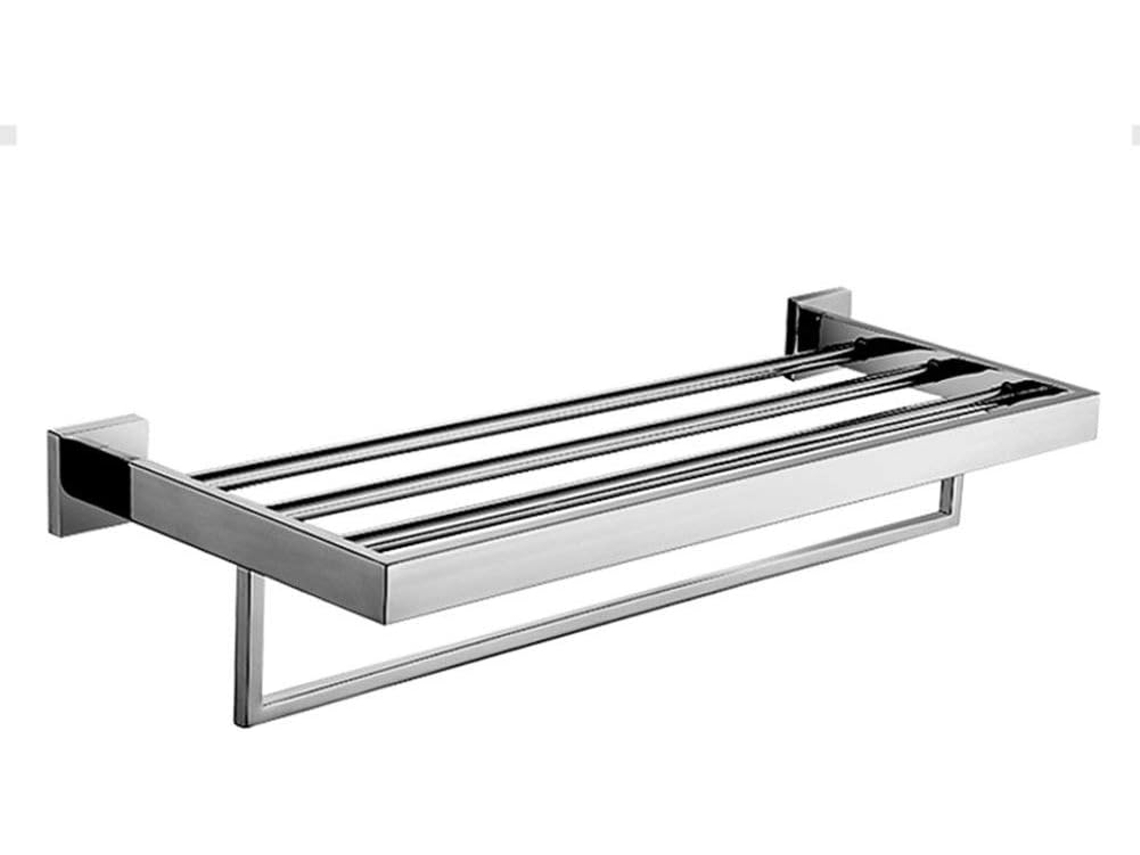 Toallero De Pared 60 Cm En Acero Cromado Pulido Para Baño