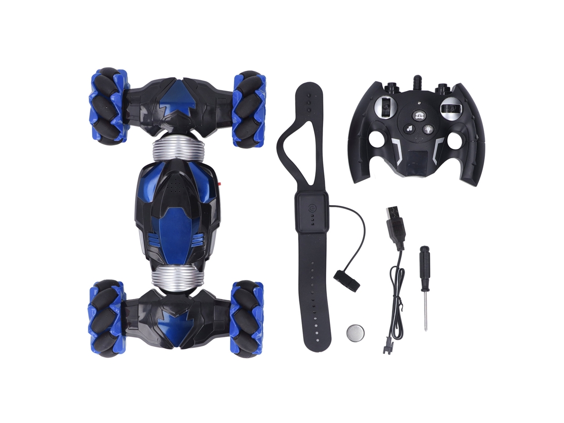 Coche Acrobático Teledirigido Con Luces Y Música, Rueda Giratoria, Todoterreno, Control Remoto, Regalo, Azul, 1200 Mah