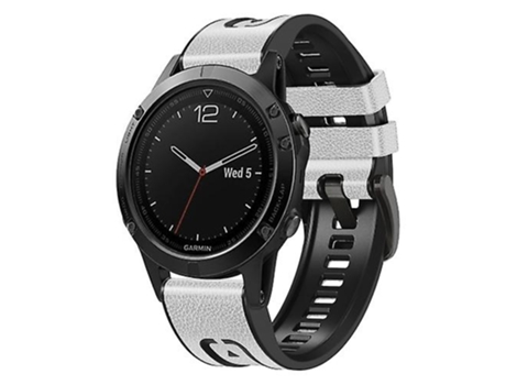 Correa De Reloj Inteligente Para Garmin Fenix 7, Correa De Reloj De Cuero De Silicona De Liberación Rápida Blanca VENISYMLIS
