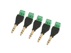 2026-5 Piezas/set Conector Adaptador Terminal De Audio Estéreo Verde 6.35mm 1/4 Pulgada