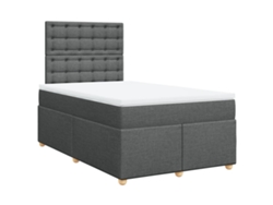 Maison Exclusive - Cama Box Spring Con Colchón Tela Gris Oscuro 120x190 Cm