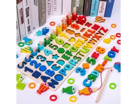 Juguetes Educativos Montessori de madera para niños, tablero de aprendizaje de matemáticas o pesca, nivel de guardería AR3665