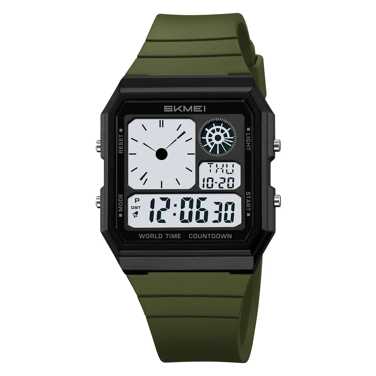 Reloj digital MDUG para hombre y mujer con cronógrafo, resistente al agua para actividades al aire libre (verde militar)