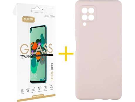 Kit Funda + Protector de Pantalla Samsung A12 5G ACCETEL 3723 Rosa