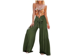 2026-pantalones De Yoga Anchos Para Mujer De Cintura Alta Con Cinturón Suelto Para Playa Y Descanso Xxl Verde Ejército