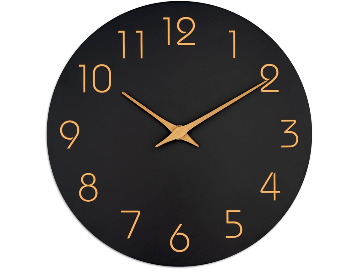 Reloj de pared de madera de 30 cm, silencioso, sin tictac, funciona a pilas, para cocina. Nicecee (30 cm)
