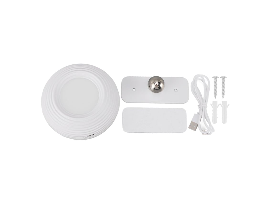 Bj-lâmpada De Parede Led Recarregável Magnética Sem Fio 360° Giratória 3 Cores Controle Táctil 2000mah Para Leitura De Quarto Branco