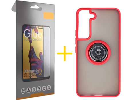 Carcasa + Protector de Pantalla para Samsung Galaxy S22 Plus 5G SKYHE Rojo