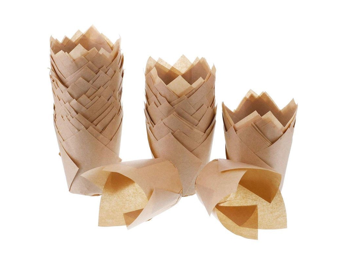 Forminhas de Papel Tulipa para Cupcakes 2026-200, Antigordura, Grau Alimentício, Resistentes ao Calor